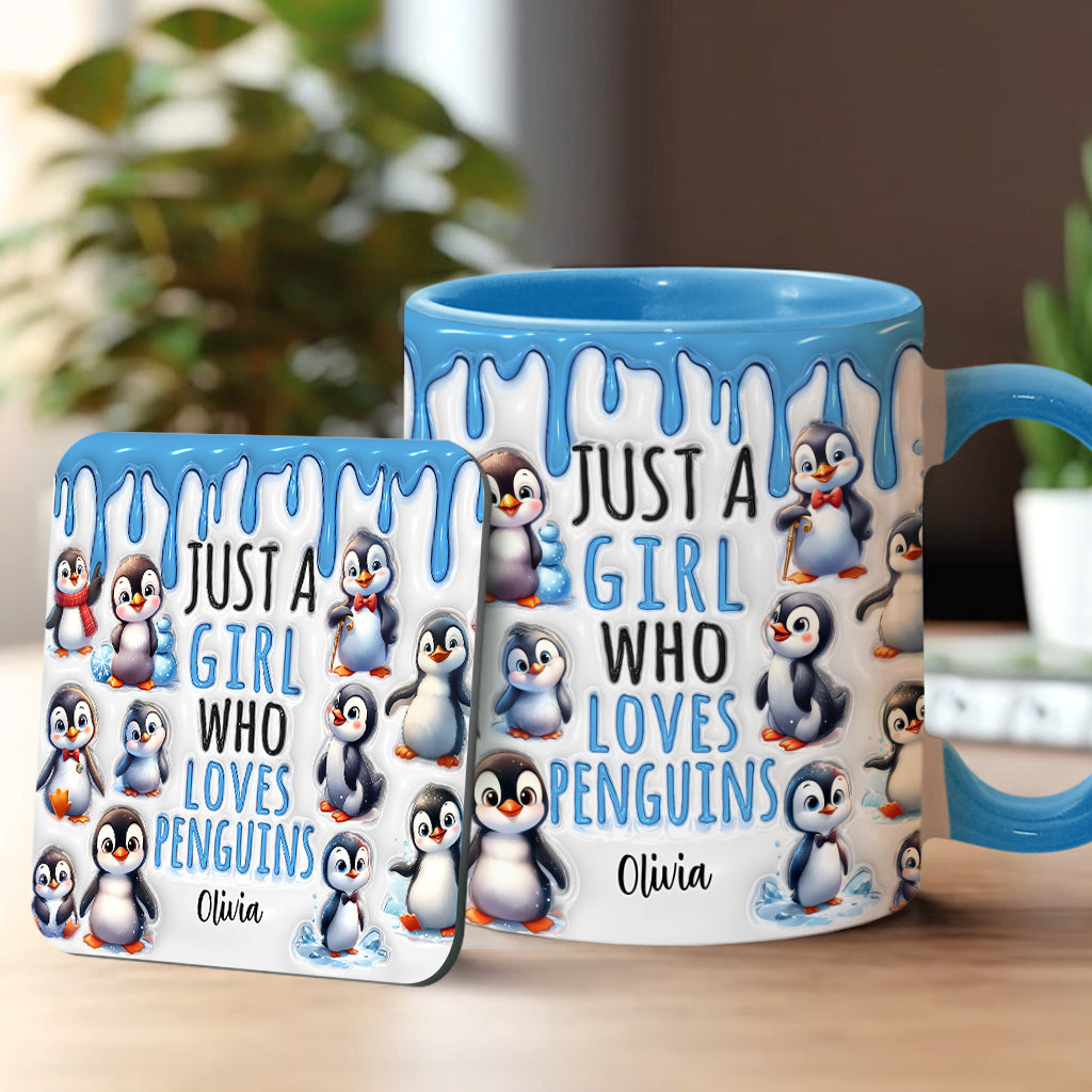 Just A Girl Who Loves Penguins - Personalized Accent Mug