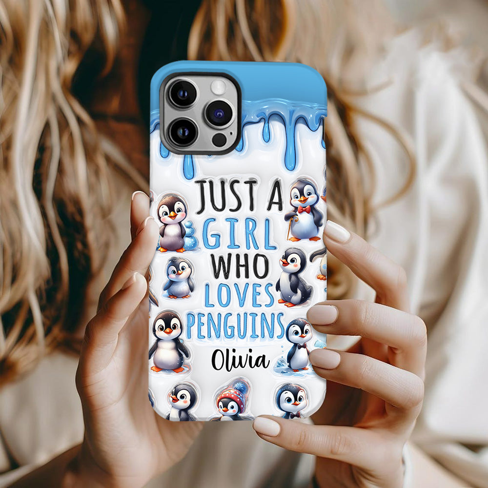 Just A Girl Who Loves Penguins - Personalized Penguin Lover Full Print Phone Case