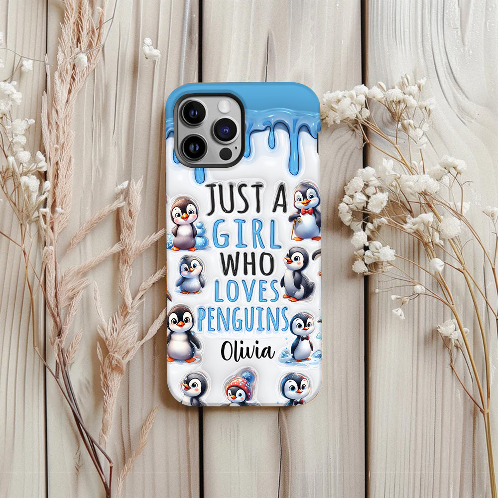 Just A Girl Who Loves Penguins - Personalized Penguin Lover Full Print Phone Case