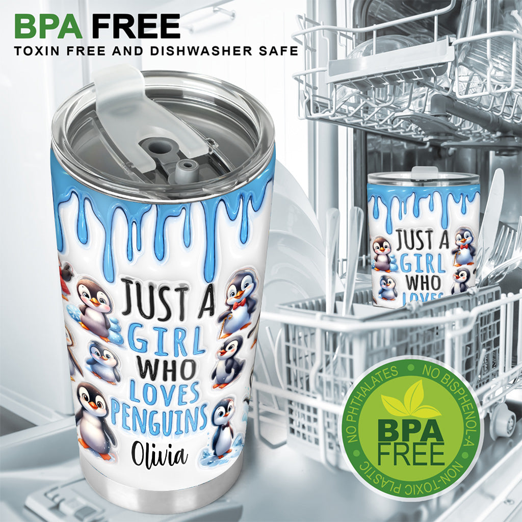 Just A Girl Who Loves Penguins - Personalized Tumbler