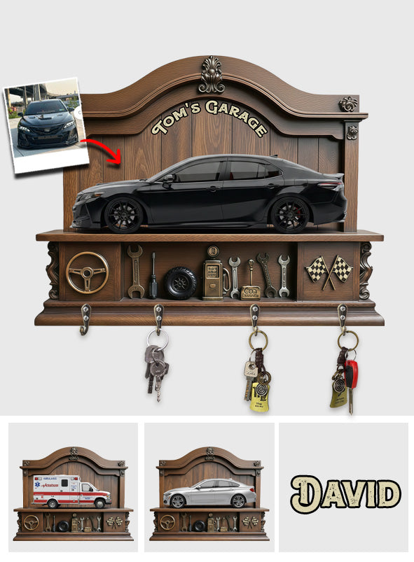 Custom Key Rack From Photo For Your Garage - Personalized Car Lover Custom Shaped Hanging Rack