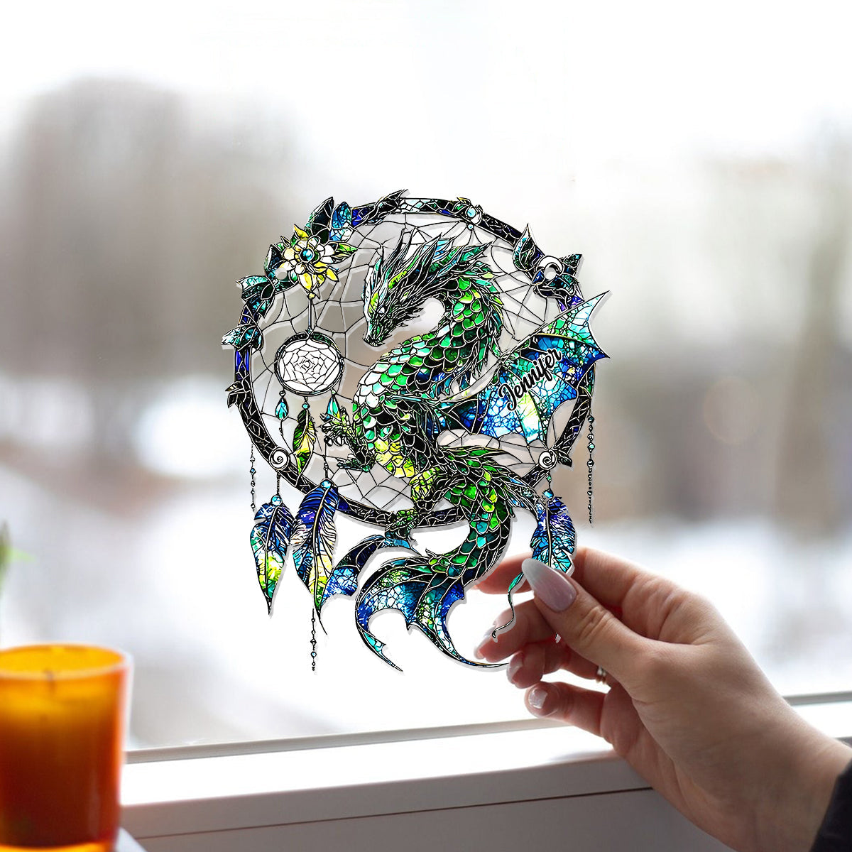 Mystical Dragon - Personalized Dragon Window Hanging Suncatcher Ornament