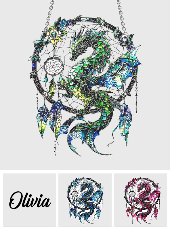 Mystical Dragon - Personalized Dragon Window Hanging Suncatcher Ornament