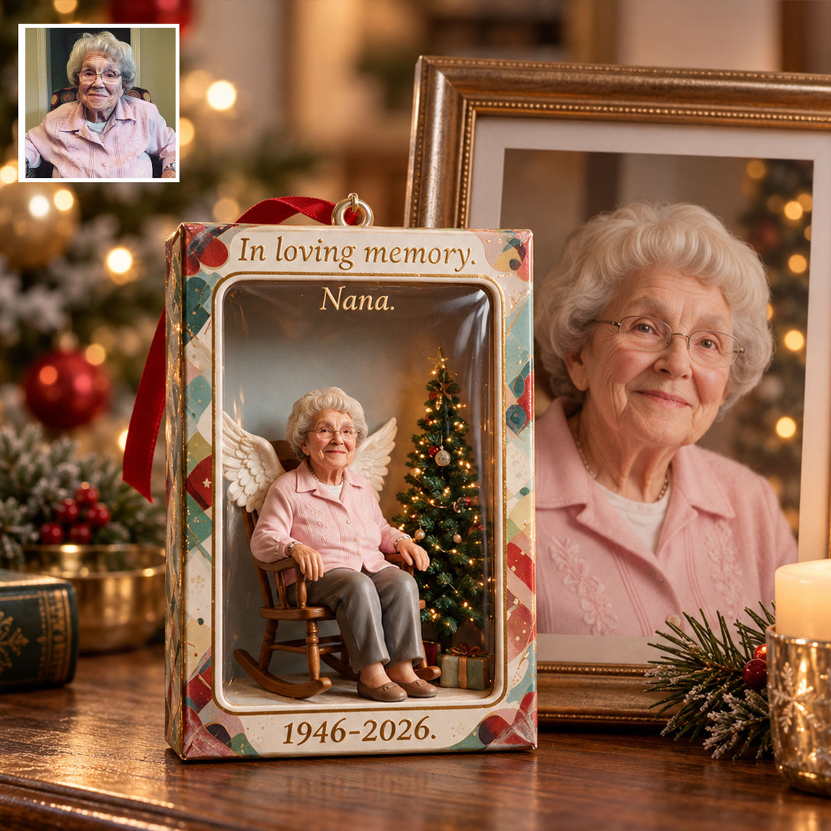 Christmas In Heaven - Personalized Memorial Acrylic Box Ornament