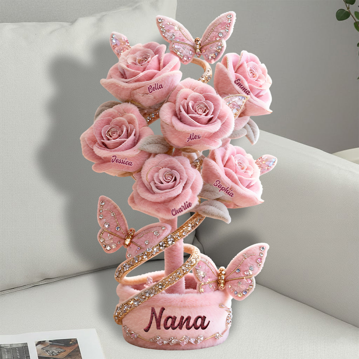 Grandma And Mom's Garden - Personalized Mother Faux Fur Shaped Pillow