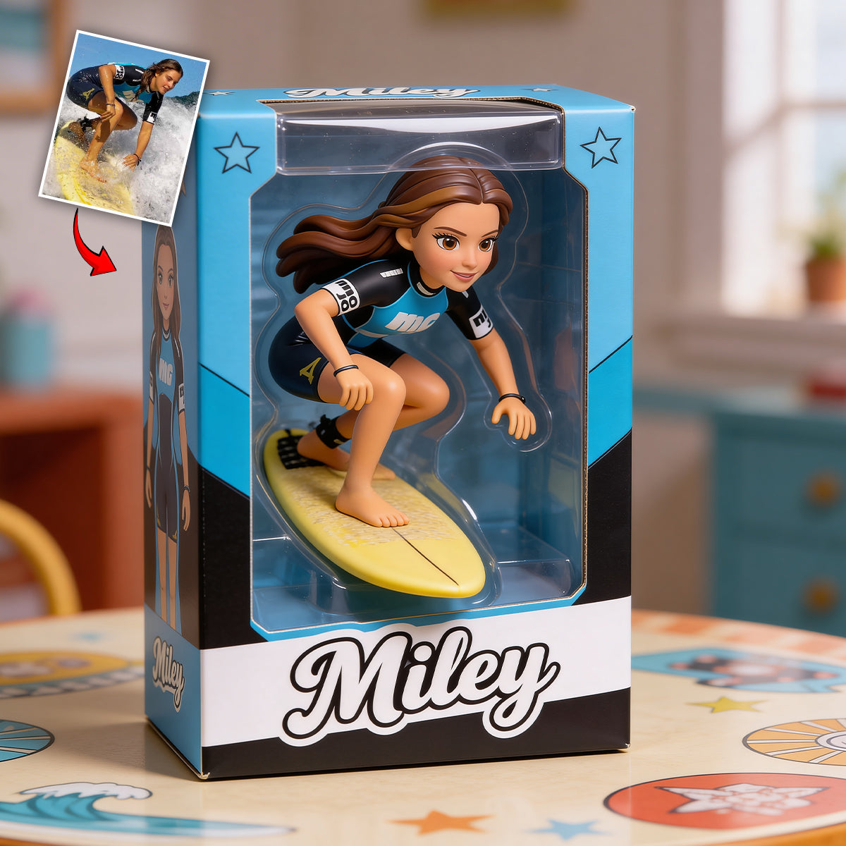 Custom Any Photo - Love Surfing - Personalized Surfing Custom Shaped Acrylic Plaque