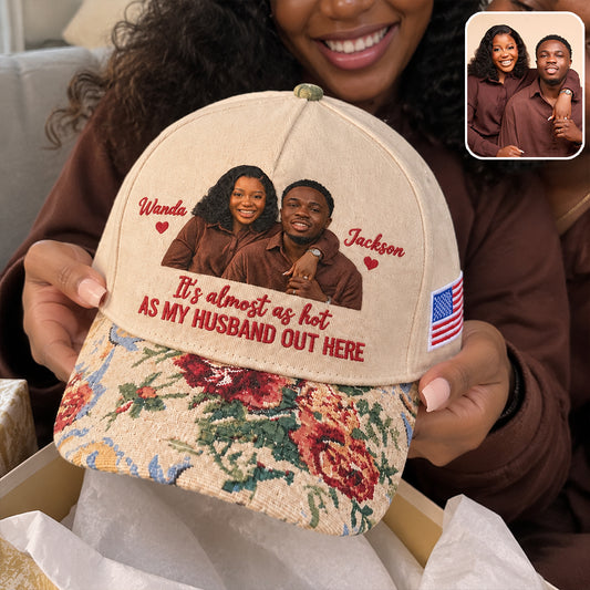 My Husband/Boyfriend Out Here Floral Hat - Personalized Couple Classic Cap