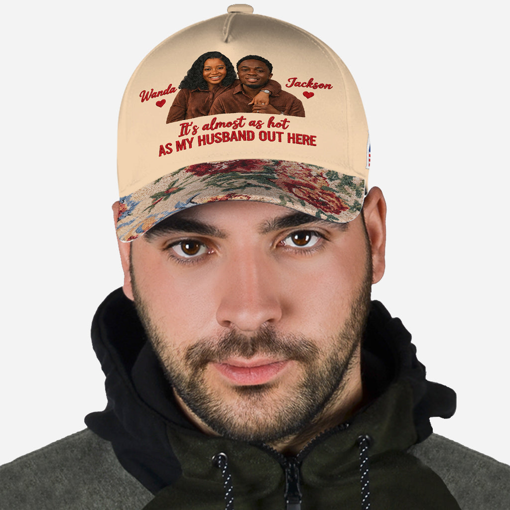 My Husband/Boyfriend Out Here Floral Hat - Personalized Couple Classic Cap