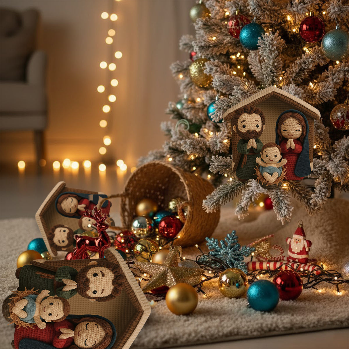 Nativity Scene Jesus - Personalized Christian Handmade Crochet Ornament