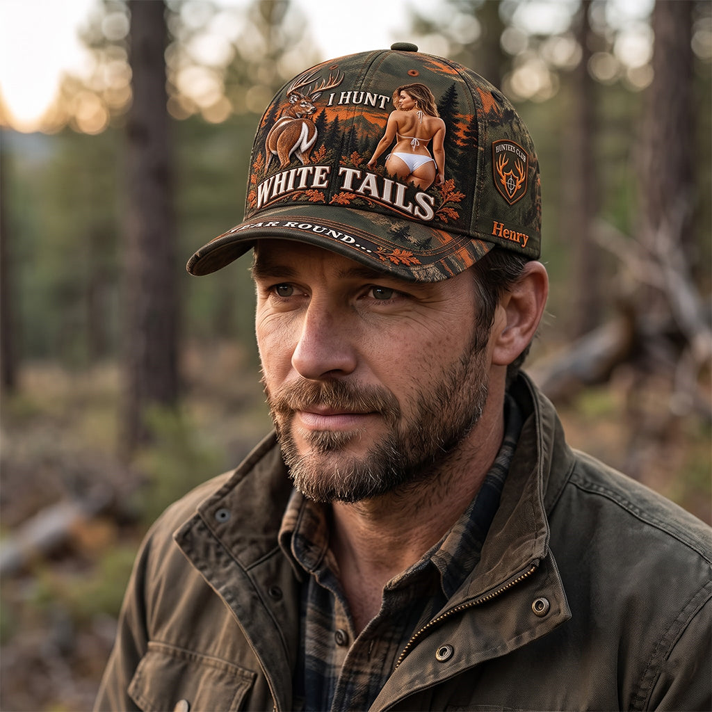 I Hunt White Tails Year Round - Personalized Hunting Classic Cap