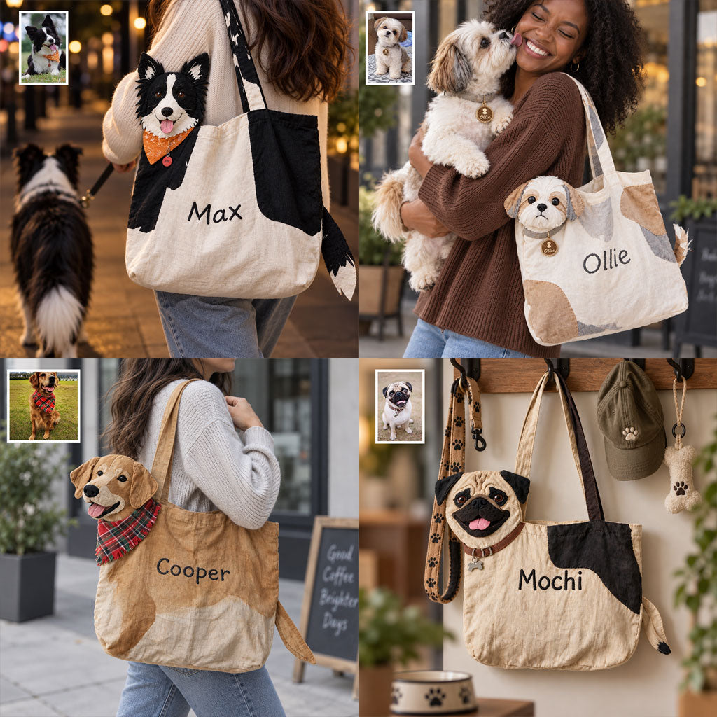 Carry Me - Personalized Dog Custom Shape Tote Bag