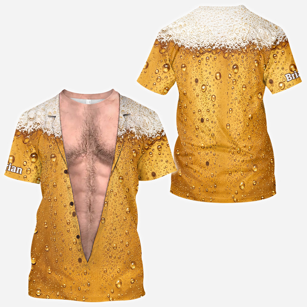 It's Beer O'clock - Personalized Beer Full Print T-shirt & Men Shorts