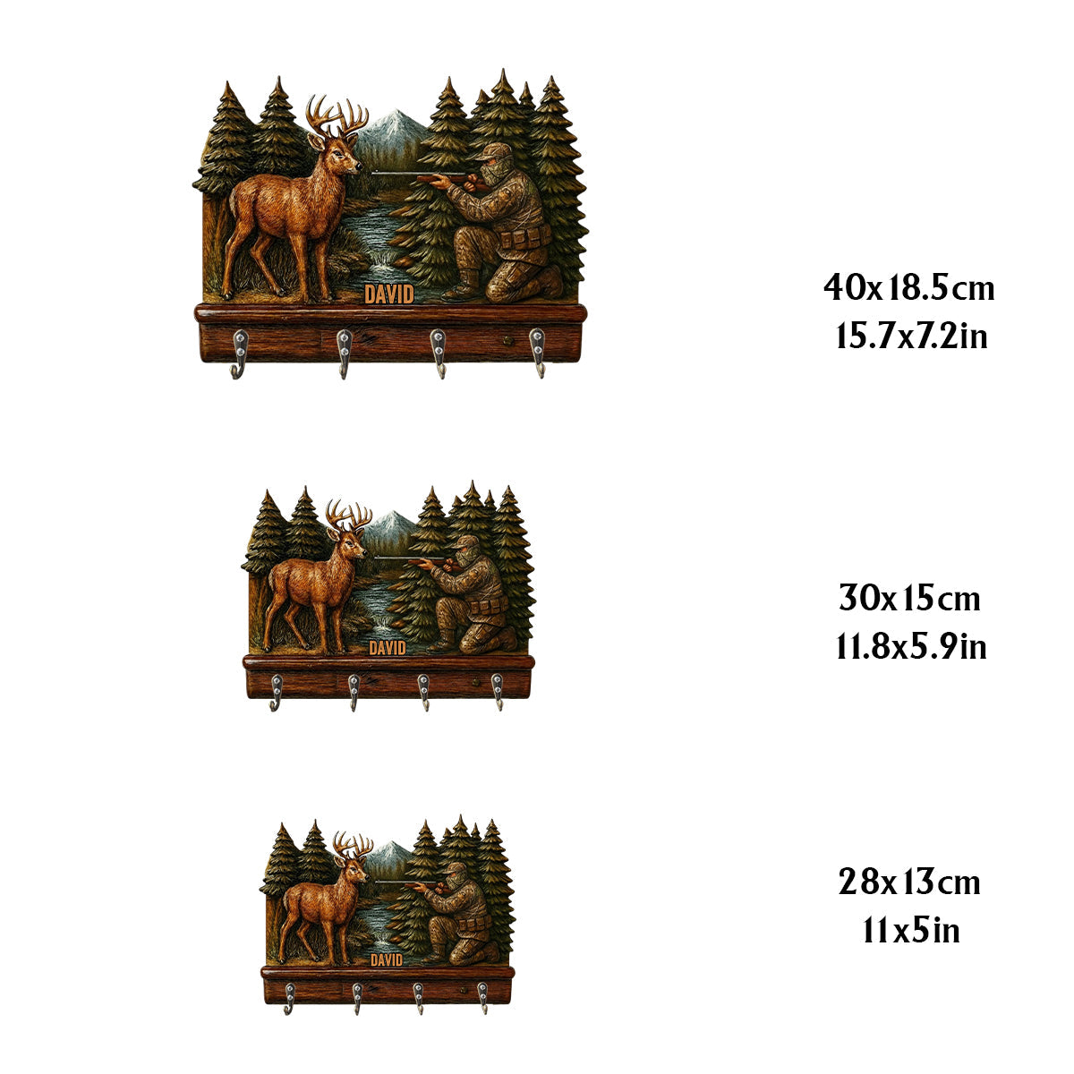 Deer Hunting - Personalized Hunting Custom Shaped Hanging Rack