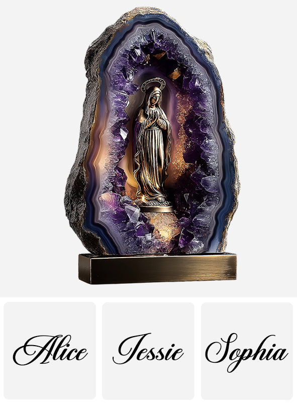 Amethyst Style Mother Mary - Personalized Christian Custom Shaped Acrylic Plaque