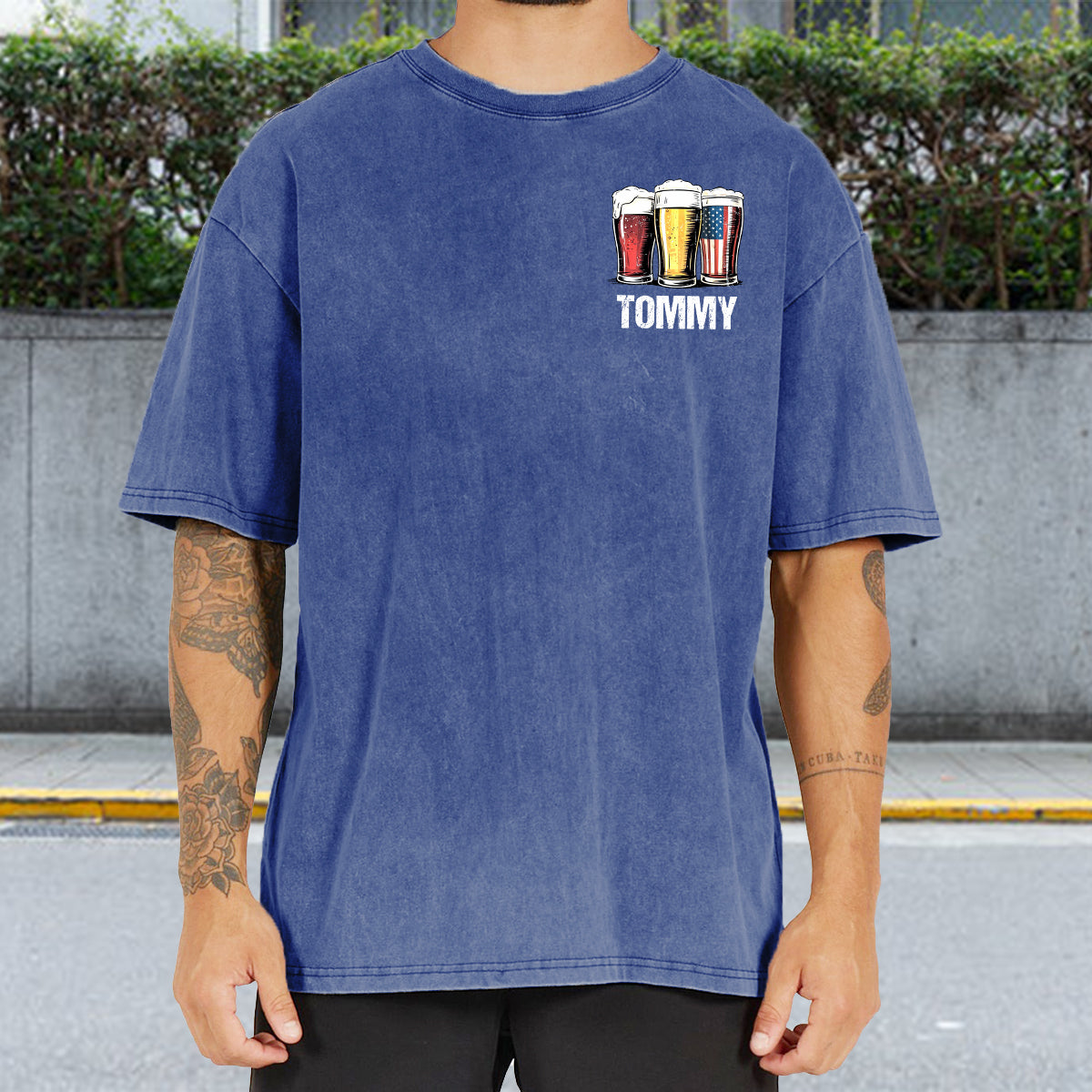 Red, White & Brew - Personalized Beer Wash T-Shirt