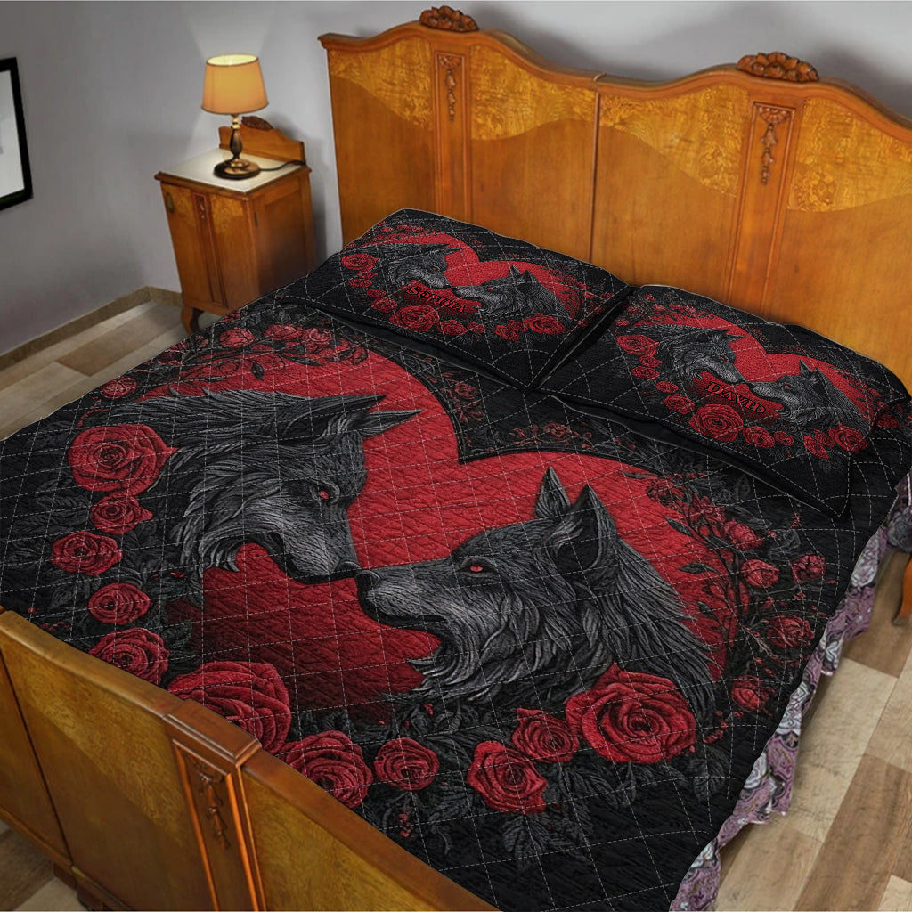 You & Me We Got This - Personalized Wolf Quilt Set
