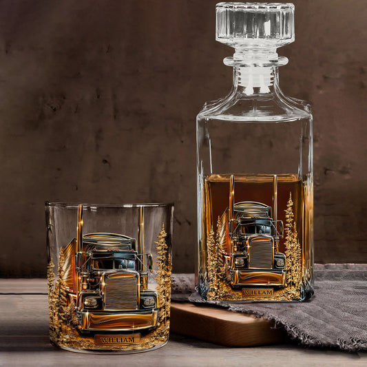 Best Truck Driver - Personalized Trucker Whiskey Decanter Set