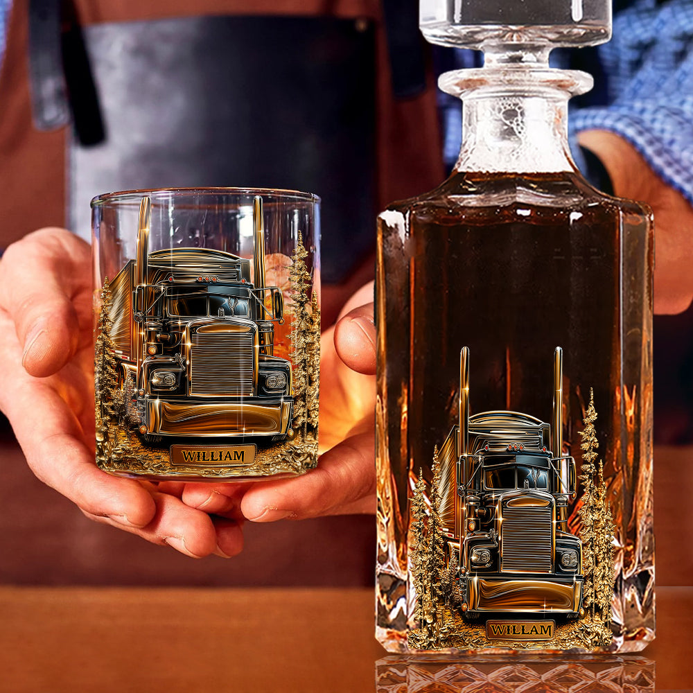 Best Truck Driver - Personalized Trucker Whiskey Decanter Set