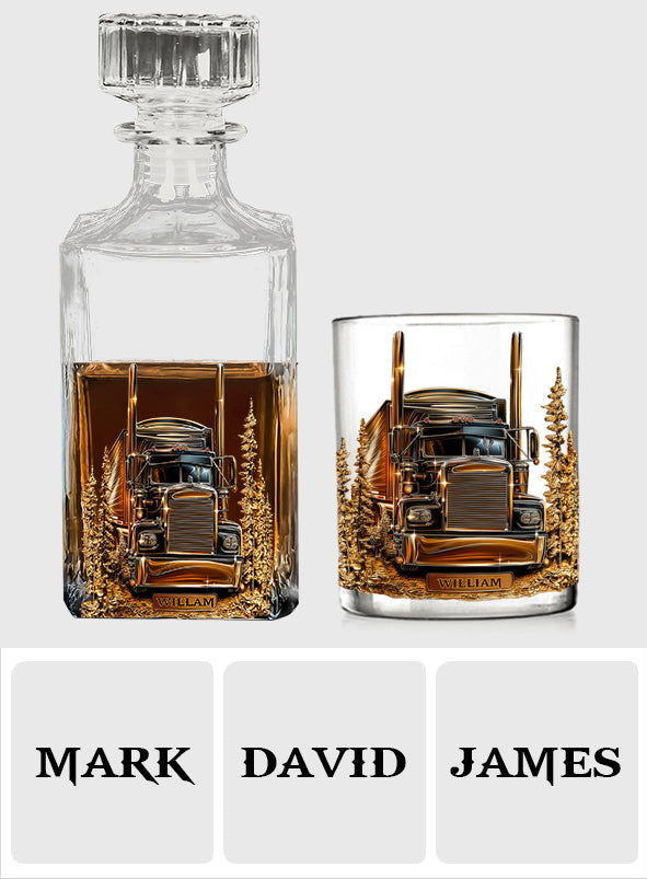 Best Truck Driver - Personalized Trucker Whiskey Decanter Set
