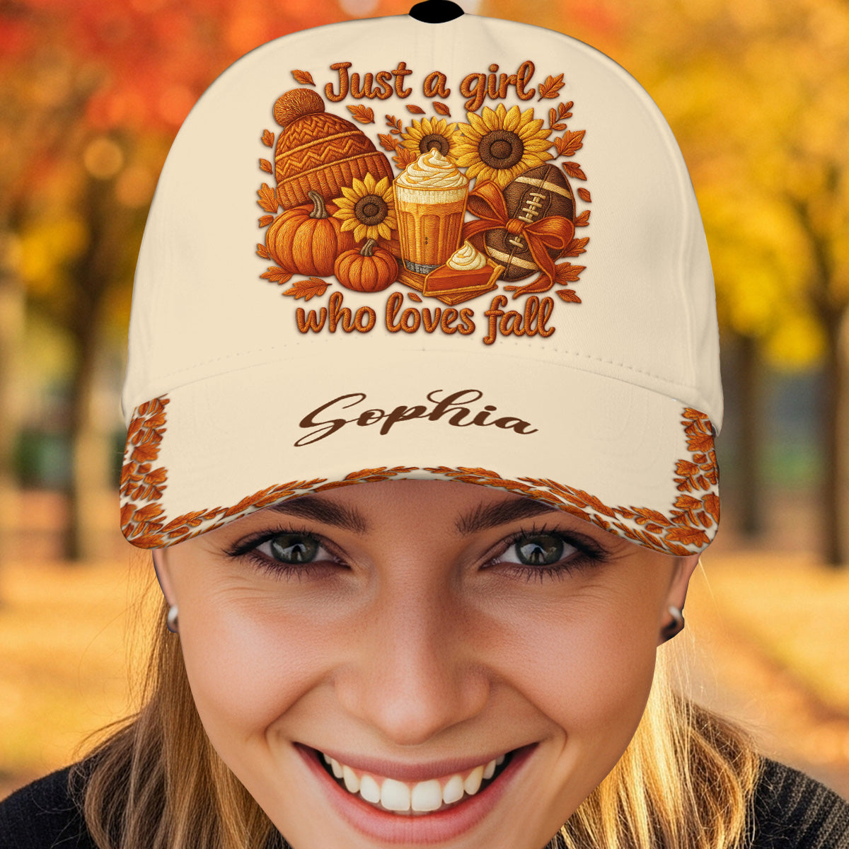 Just A Girl Who Loves Fall - Personalized Autumn Classic Cap