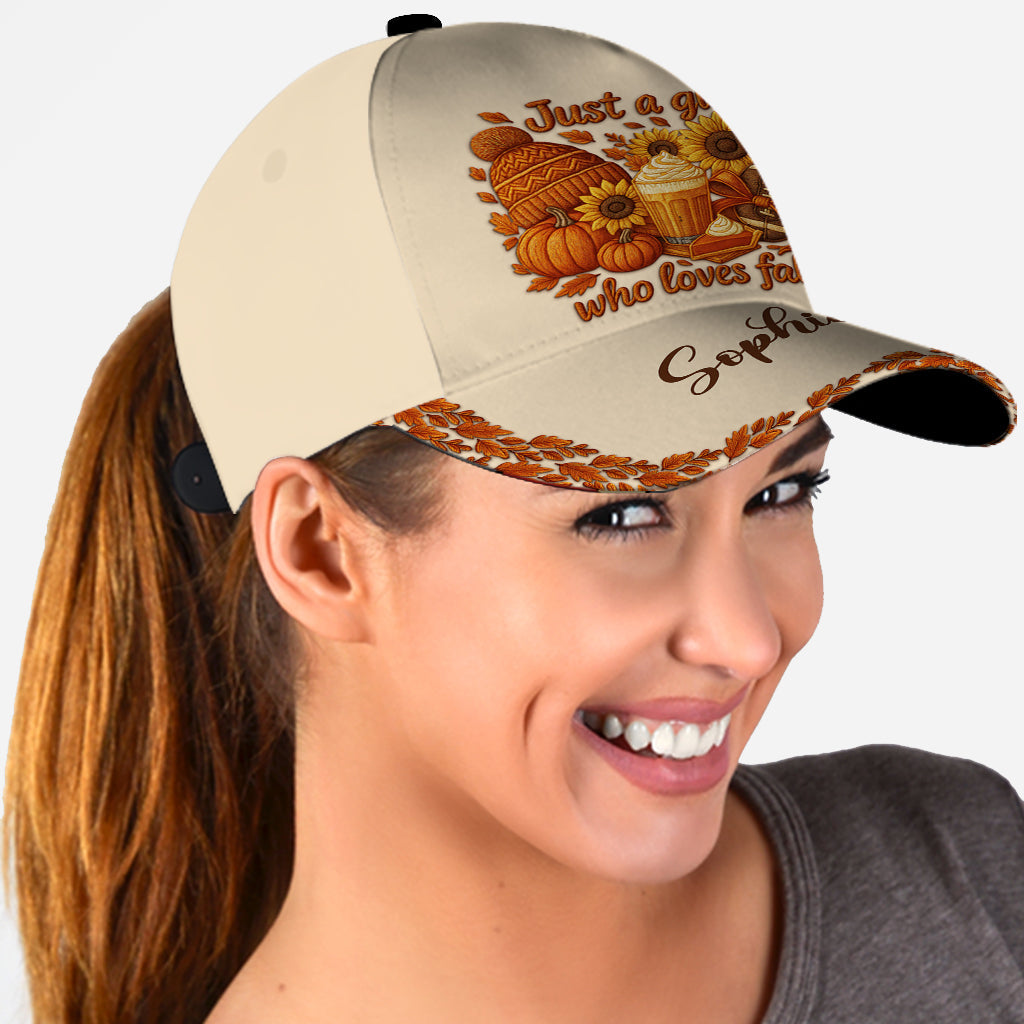 Just A Girl Who Loves Fall - Personalized Autumn Classic Cap