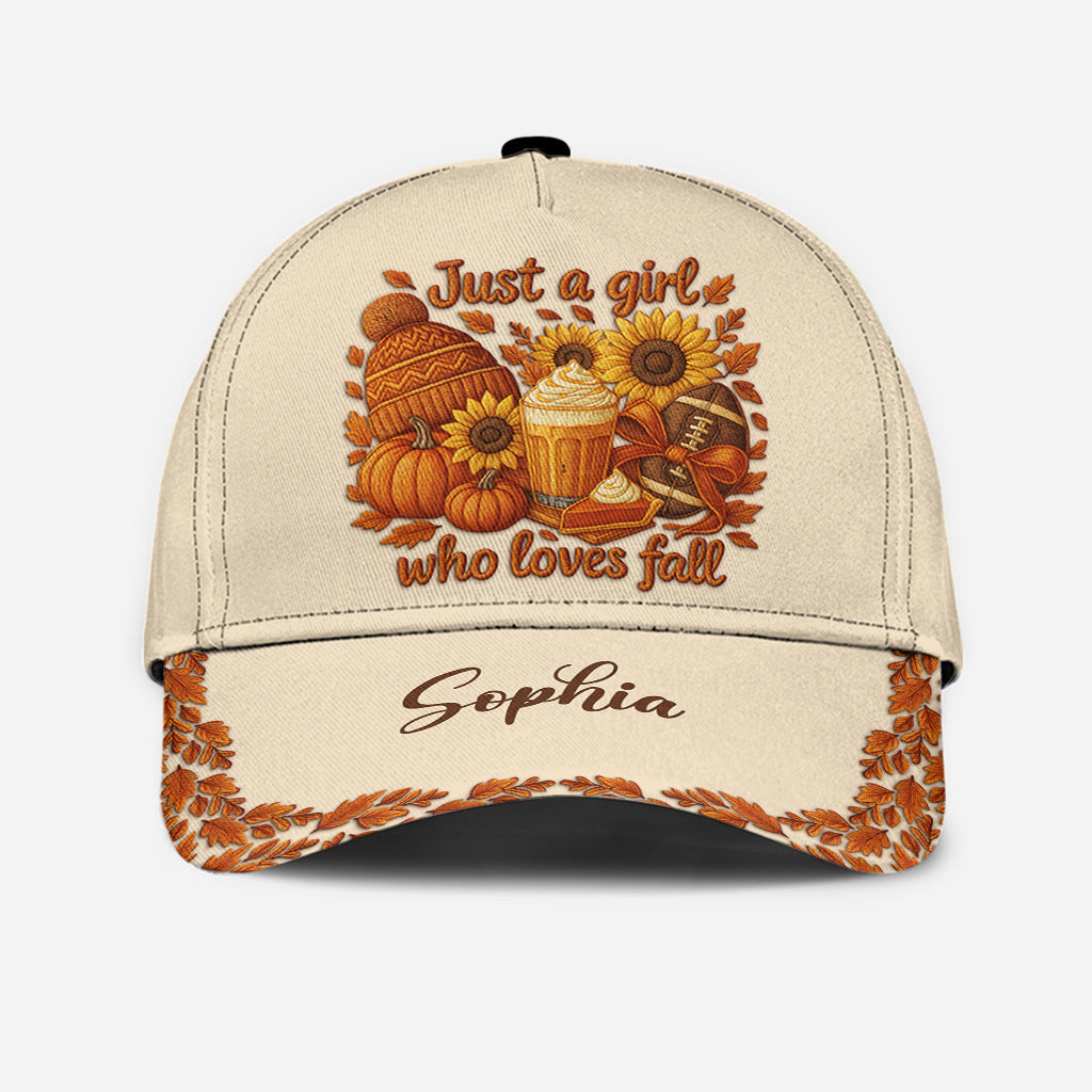 Just A Girl Who Loves Fall - Personalized Autumn Classic Cap