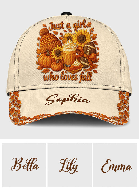 Just A Girl Who Loves Fall - Personalized Autumn Classic Cap