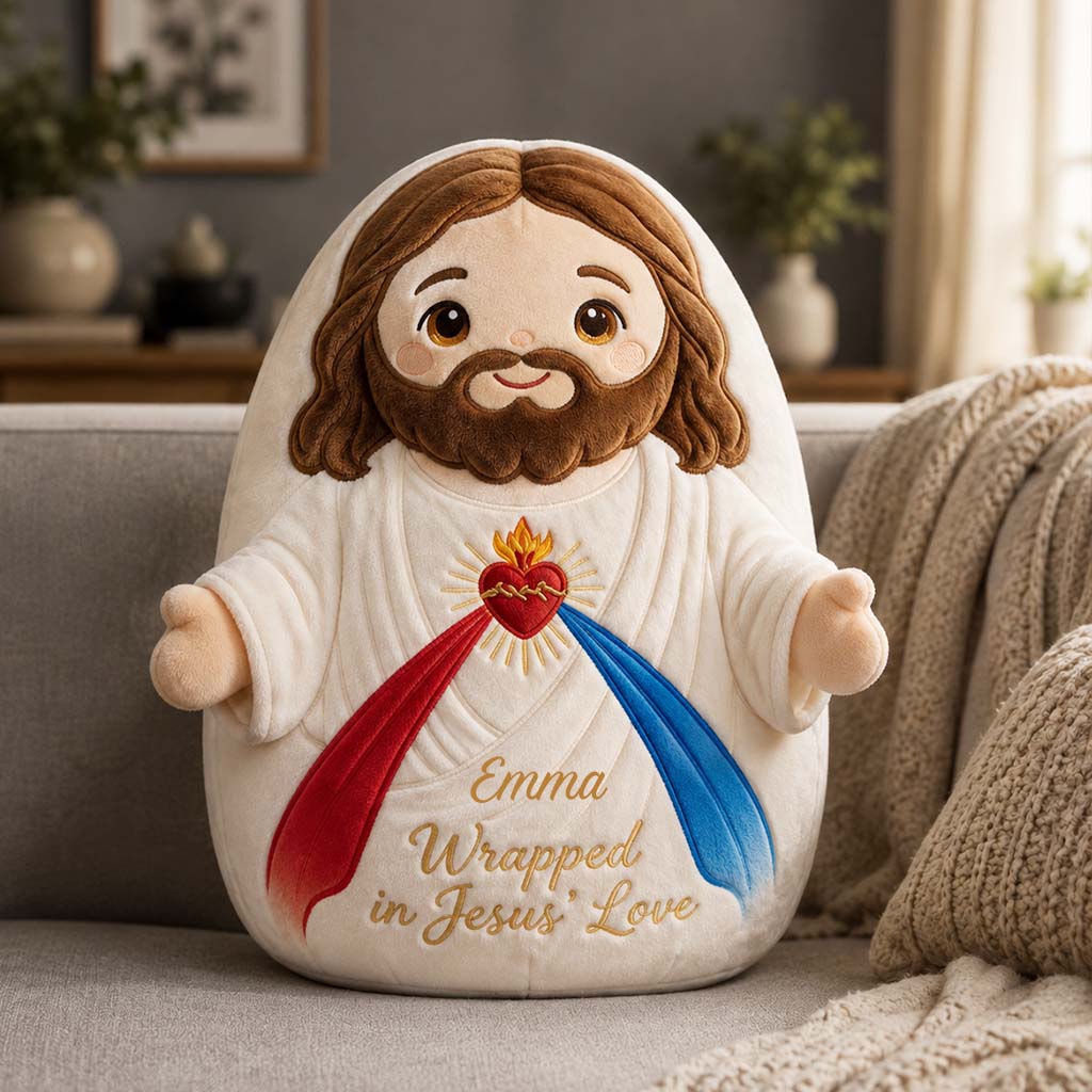 Wrapped in Jesus' Love - Personalized Christian Premium Faux Fur Pillow