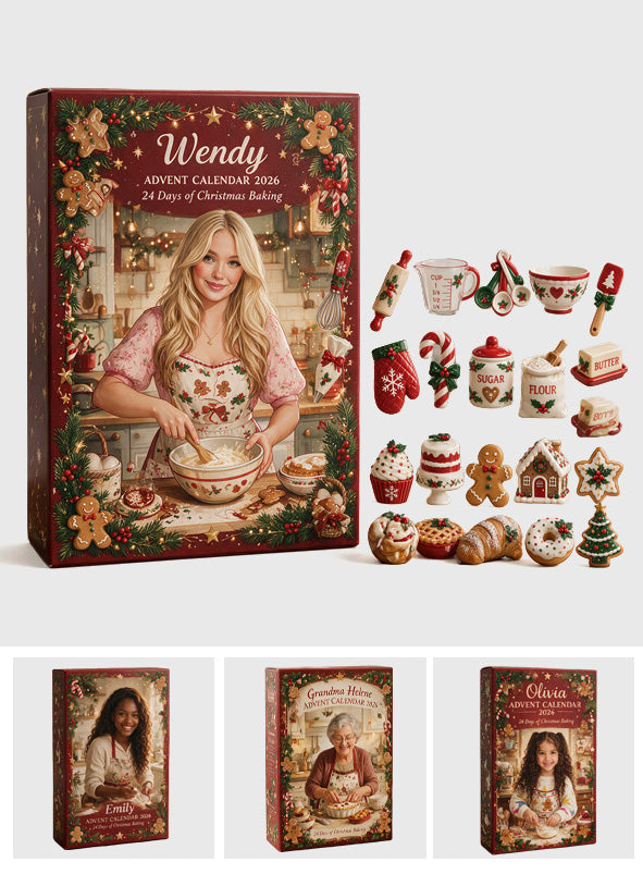 24 Days of Christmas Baking - Personalized Baking Advent Calendar With 3D Collectibles