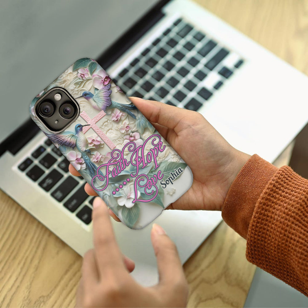 Faith Hope Love - Personalized Hummingbird Full Print Phone Case