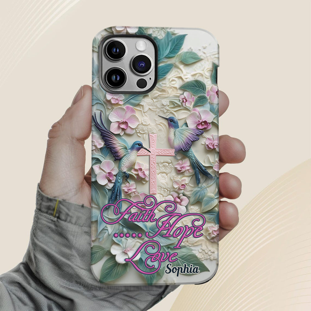 Faith Hope Love - Personalized Hummingbird Full Print Phone Case