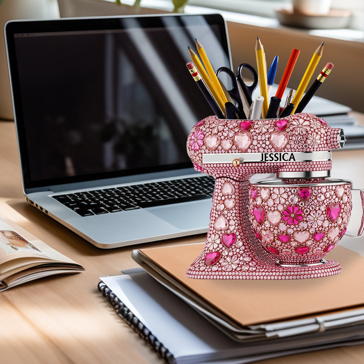Love Baking - Personalized Baking Wooden Utensil Holder
