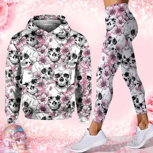 Floral & Skulls - Personalized Skull Hoodie and Leggings