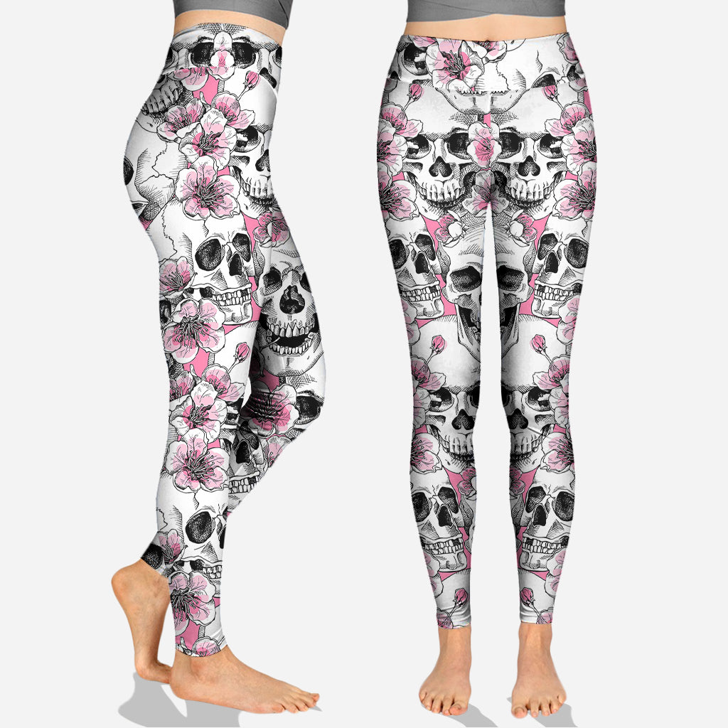 Floral & Skulls - Personalized Skull Hoodie and Leggings