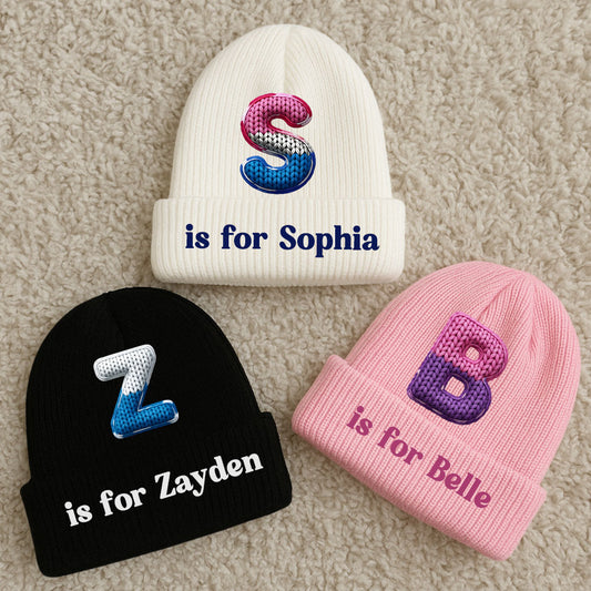 Alphabet Colorful - Personalized Kid Beanie Hat