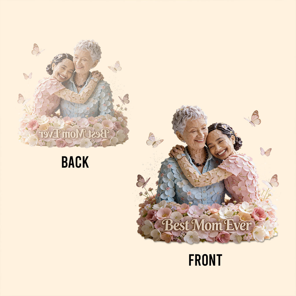Love Mother Flowers - Personalized Mother Custom Shaped Acrylic Plaque