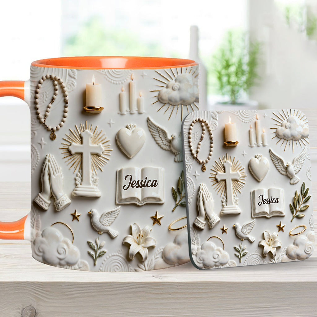 Faith Over Fear - Personalized Christian Accent Mug & Coaster