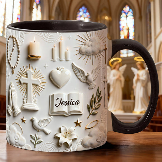 Faith Over Fear - Personalized Christian Accent Mug & Coaster