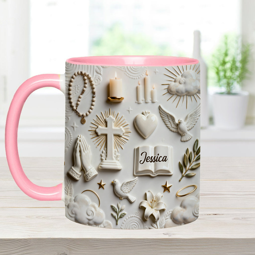 Faith Over Fear - Personalized Christian Accent Mug & Coaster