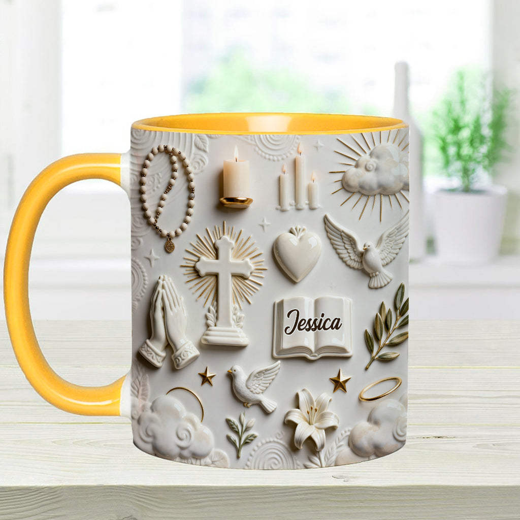 Faith Over Fear - Personalized Christian Accent Mug & Coaster