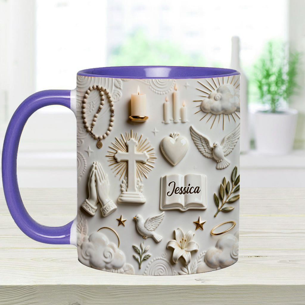 Faith Over Fear - Personalized Christian Accent Mug & Coaster