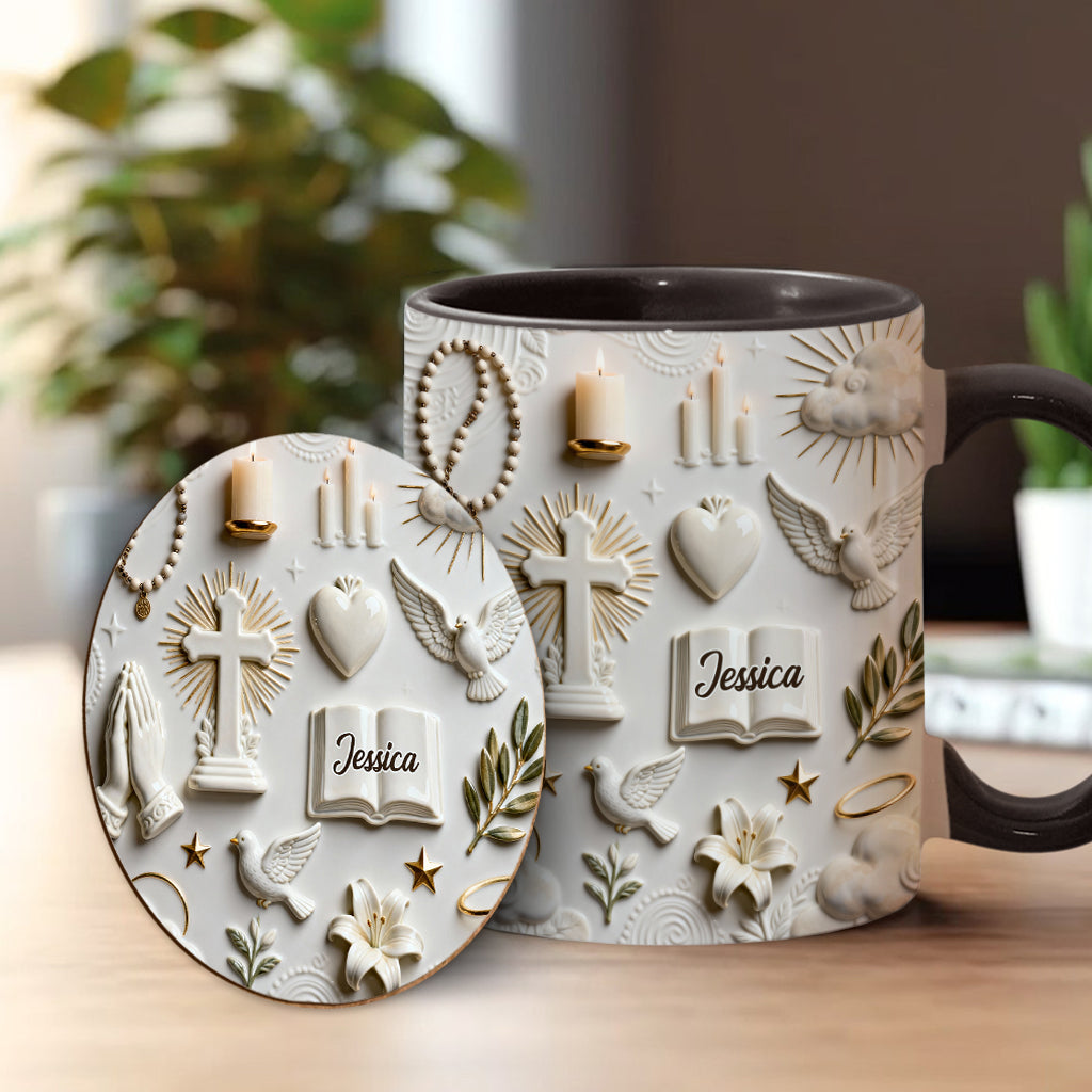 Faith Over Fear - Personalized Christian Accent Mug & Coaster