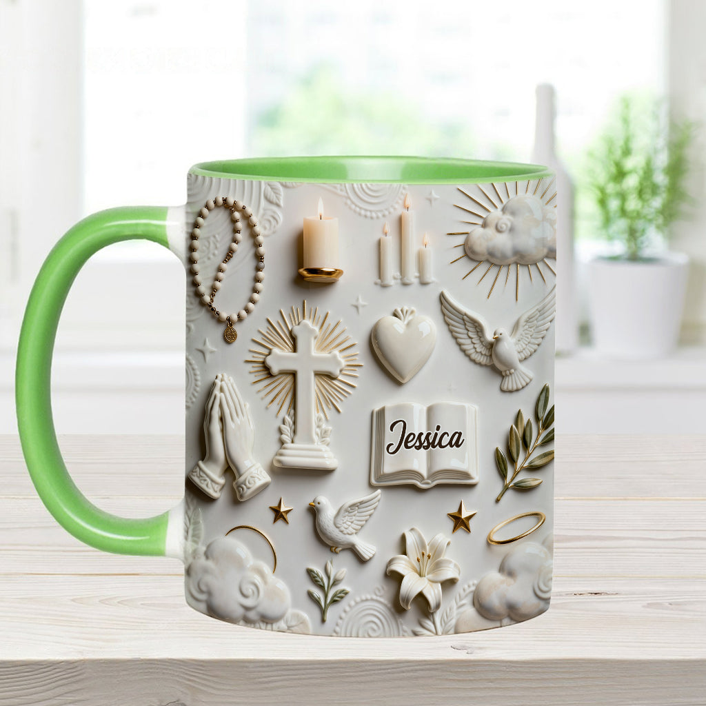 Faith Over Fear - Personalized Christian Accent Mug & Coaster