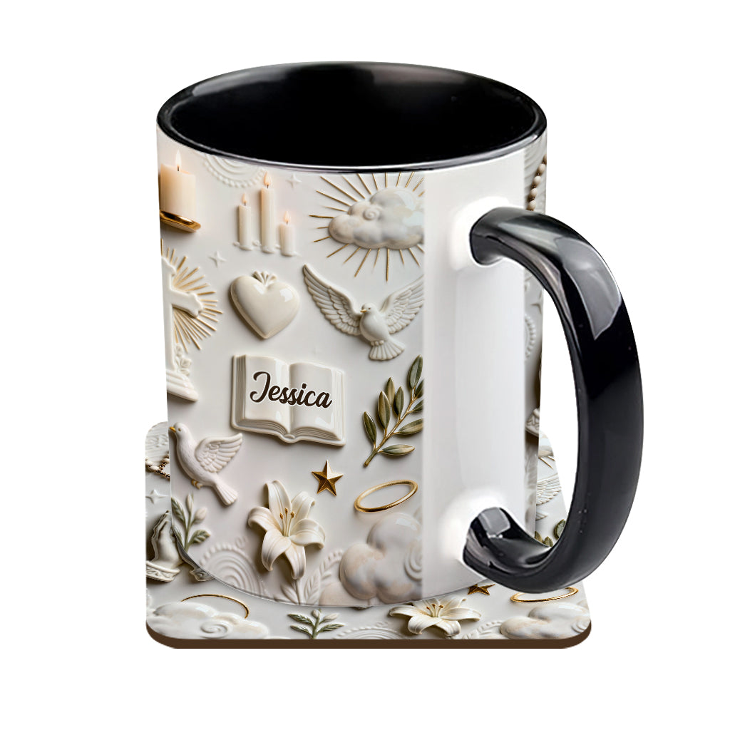 Faith Over Fear - Personalized Christian Accent Mug & Coaster