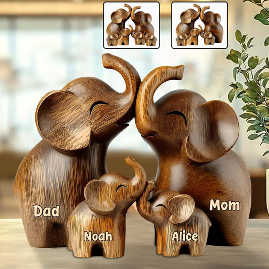 Elephant Dad - Personalized Father Custom Shaped Acrylic Plaque