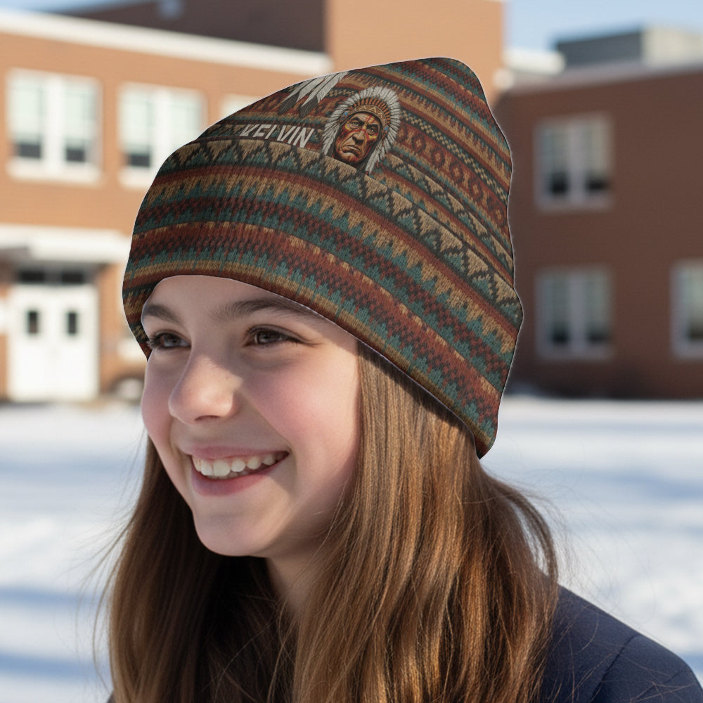 Indigenous - Personalized American Indian Beanie Hat