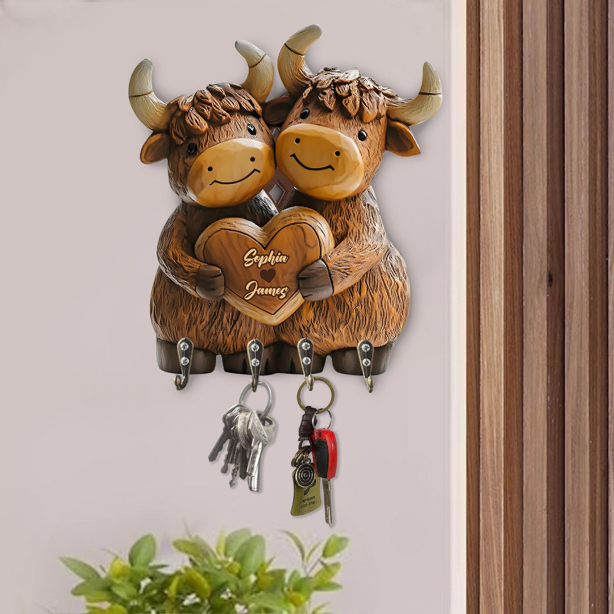 Cute Highland Cow - Personalized Highland Cow Custom Shaped Key Rack