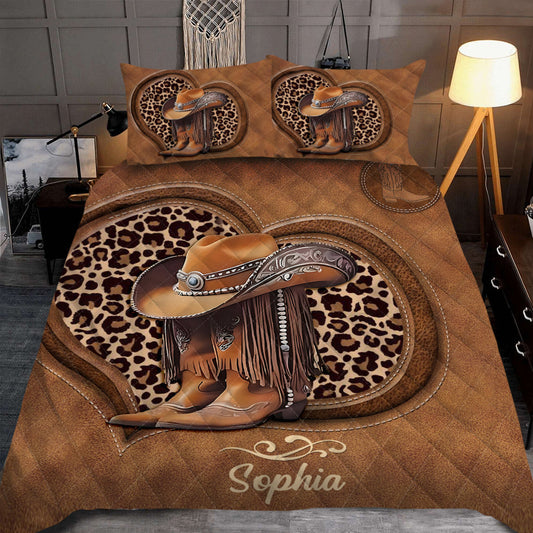 Cowgirl Boots - Personalized Cowgirl Quilt Set