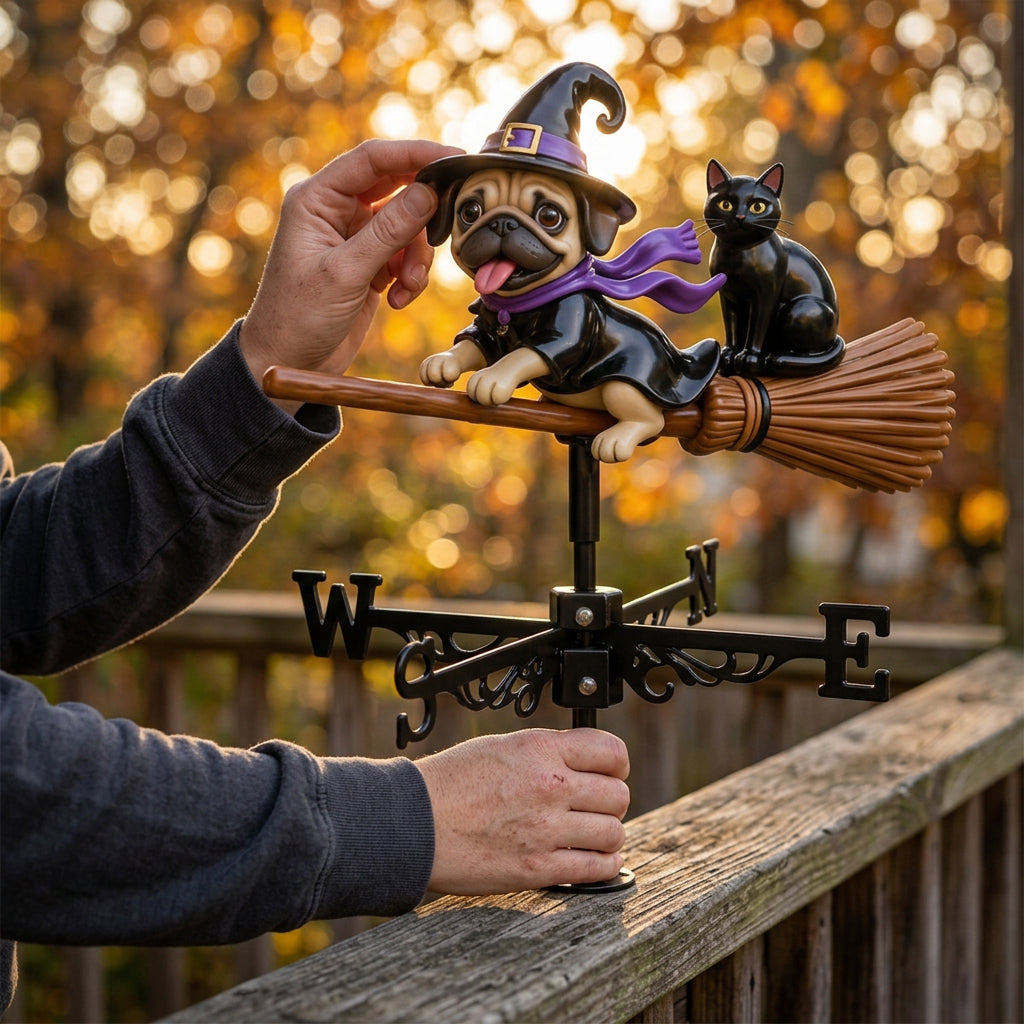 Gift for Pet Owner, Halloween Gift - Personalized Dog Weather Vane