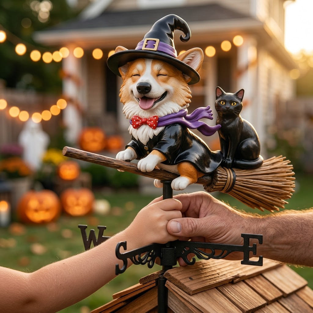 Gift for Pet Owner, Halloween Gift - Personalized Dog Weather Vane